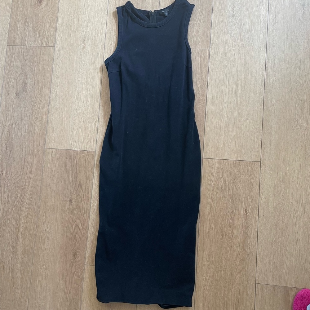 Theory Black Sleeveless Midi Dress